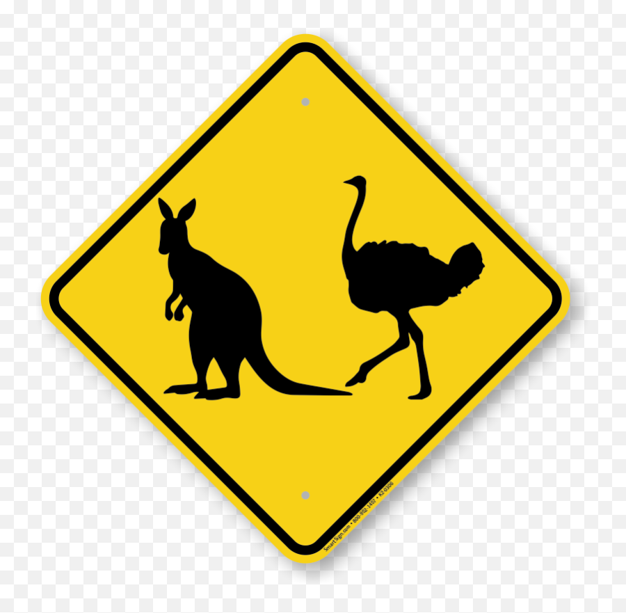 Kangaroo Sign Png 2 Image - Ostrich Black Clipart,Kangaroo Transparent Background