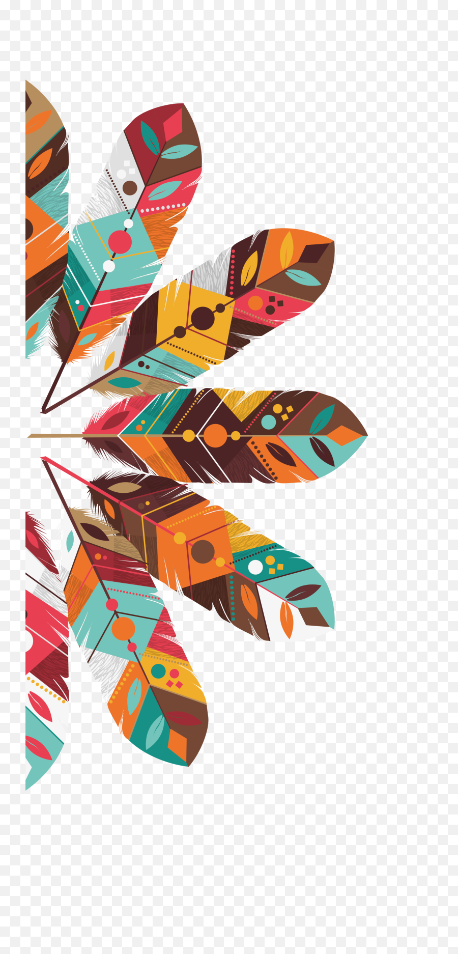Download Hd Pocahontas Índios Nativos - Card Boho Vector Indian Feather Clipart Color Png,Boho Png