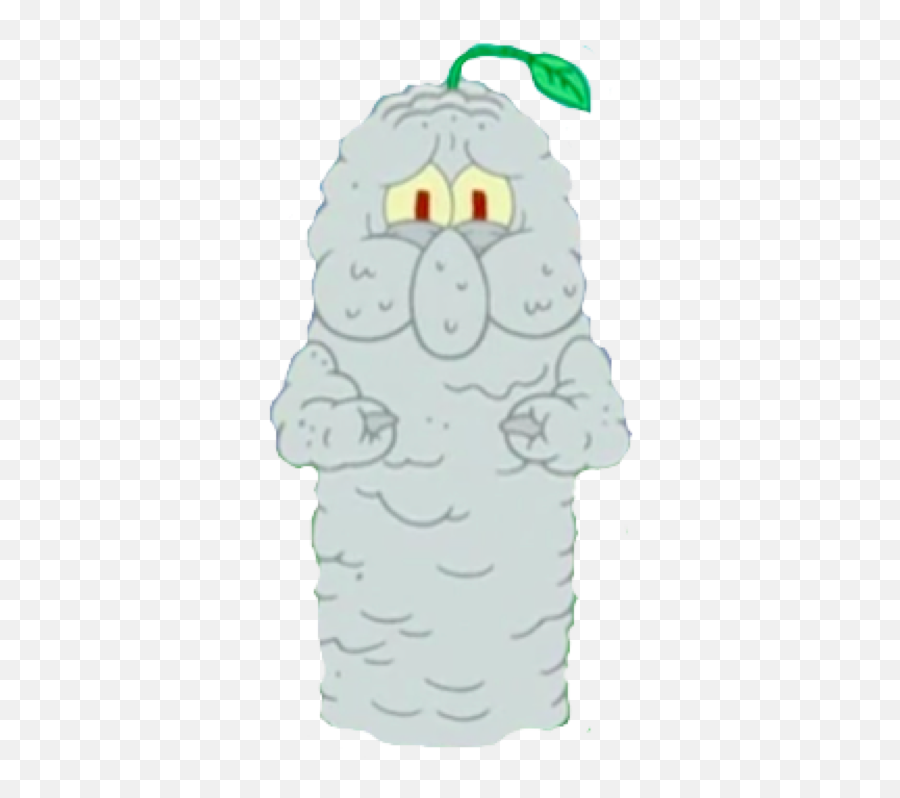 Download Hd Smelly - Squidward With Leaf On Head Transparent Squidward With Gray Face Png,Head Png