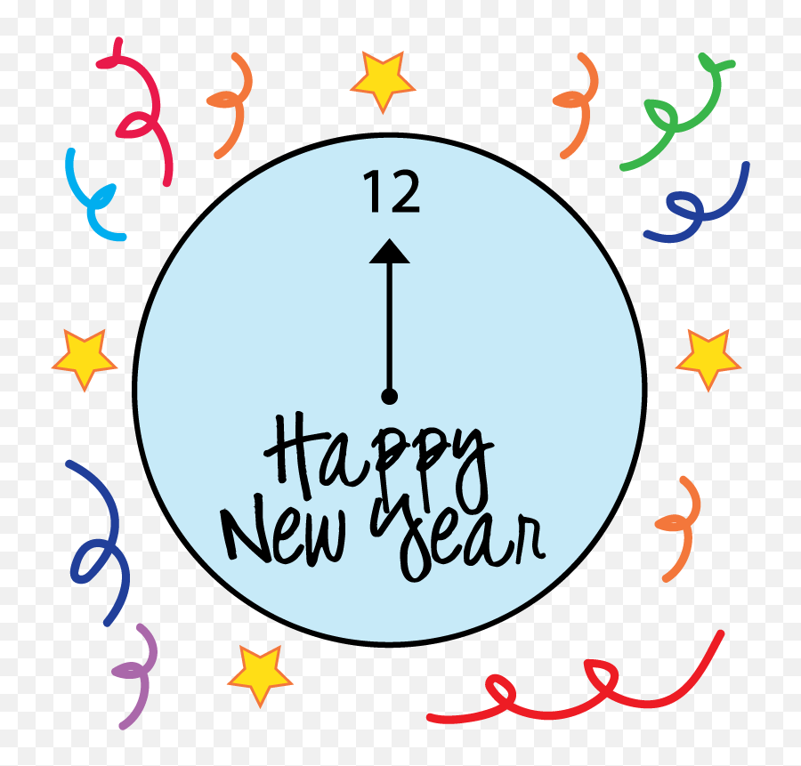 New Year Clock Clipart Png - New Years Clipart Transparent,New Year's Png