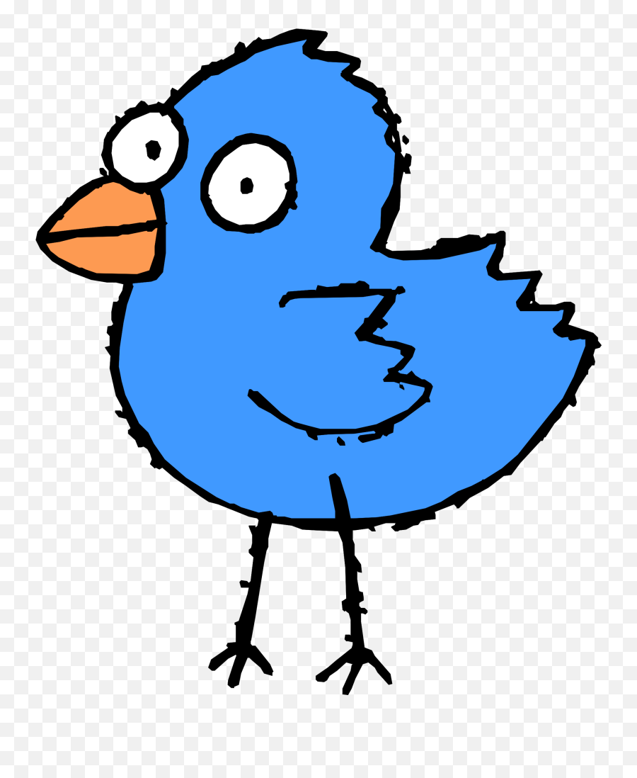 Cartoon Black White Drawing Bird - Black And White Bird Clipart Png,Twitter Bird Png