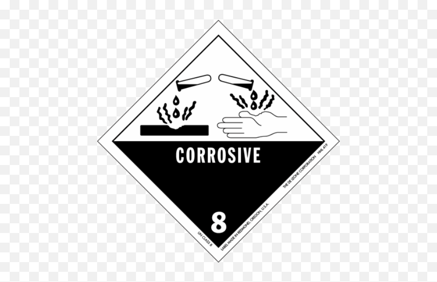 Filehazmat Class 8 Corrosivepng - Wikimedia Commons Class 8 Corrosive,Made In Usa Png