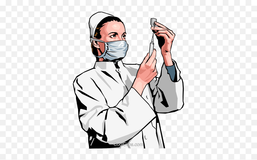 Nurse With Syringe Clip Art - Nurse With Syringe Clipart Png,Syringe Clipart Png