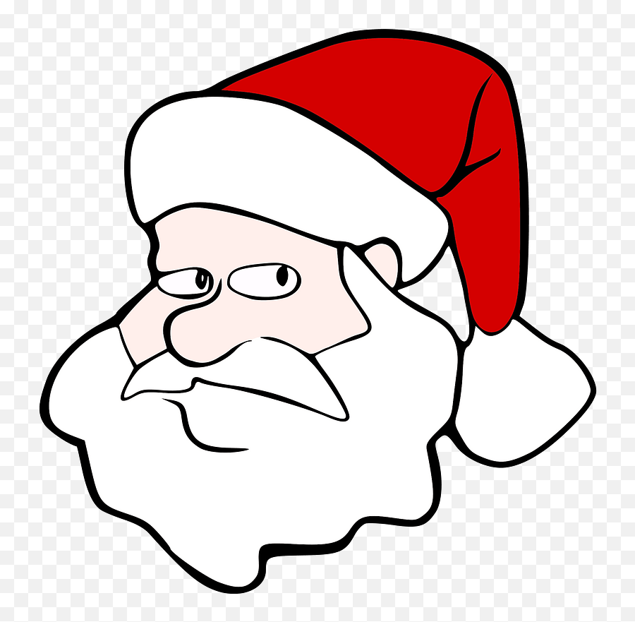 Santa Face And Hat Clipart - Cartoon Santa Head Png,Santa Face Png