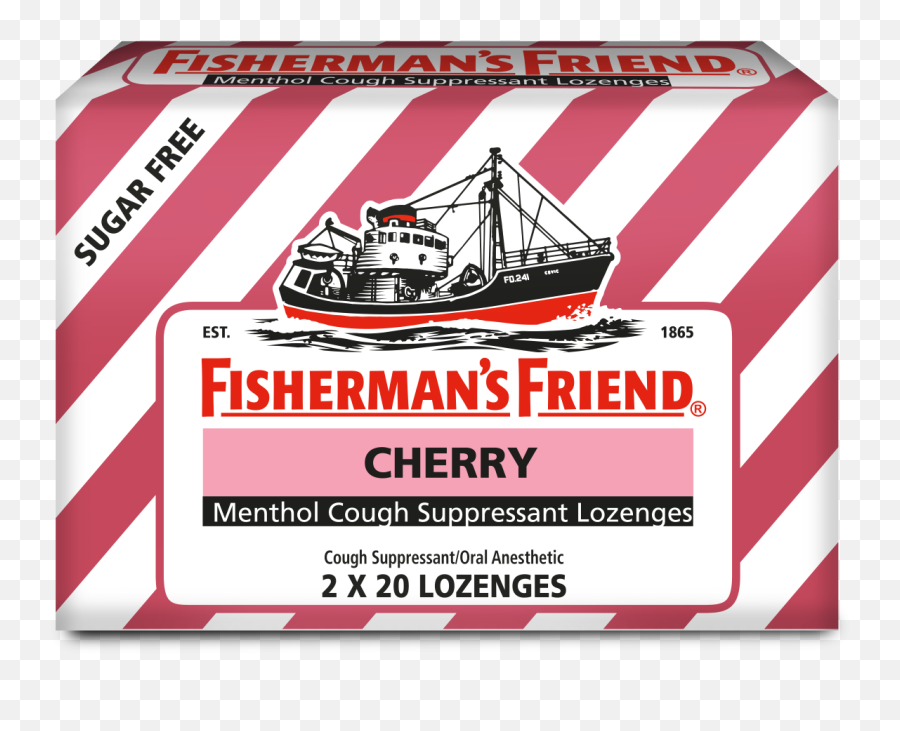 Extra Strong Lozenges For Cough U0026 Sore Throat Fishermans - Friend Cherry Png,Fisherman Png