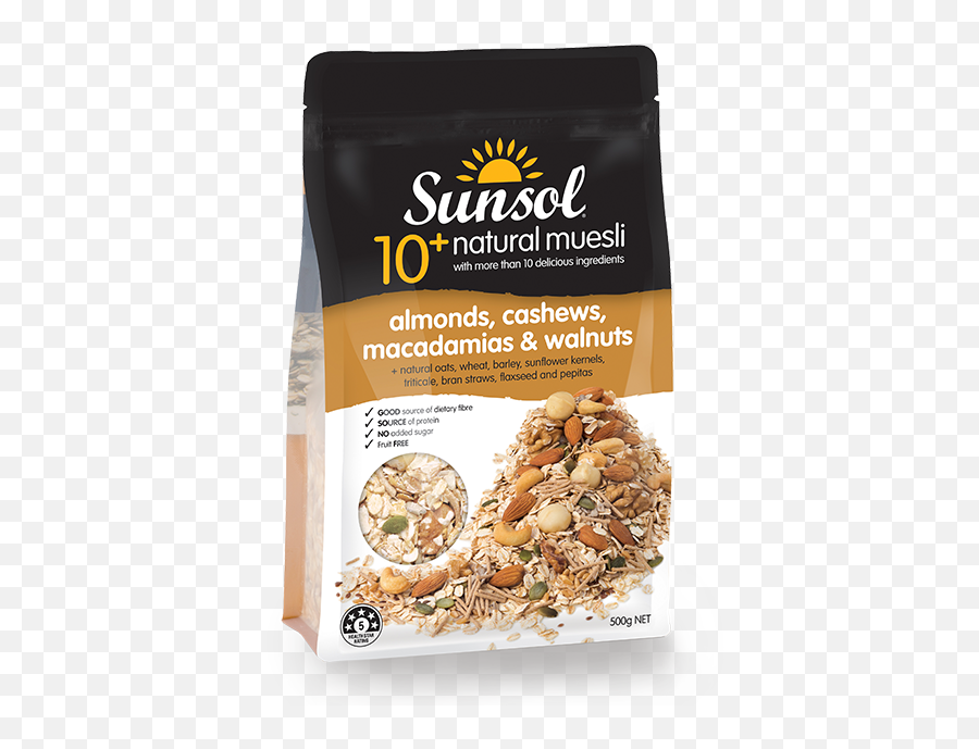 Almonds Cashews Macadamias U0026 Walnuts Sunsol - Sunsol Almonds Cashew Macadamia Walnut Muesli Png,Walnuts Png