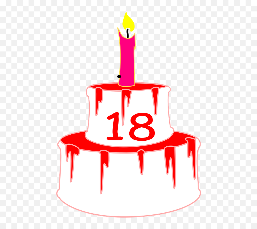 Candle Birthday Cake 18 - Birthday Cake 18 Png,18+ Png