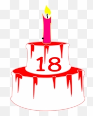 Candle Birthday Cake 18 - Png