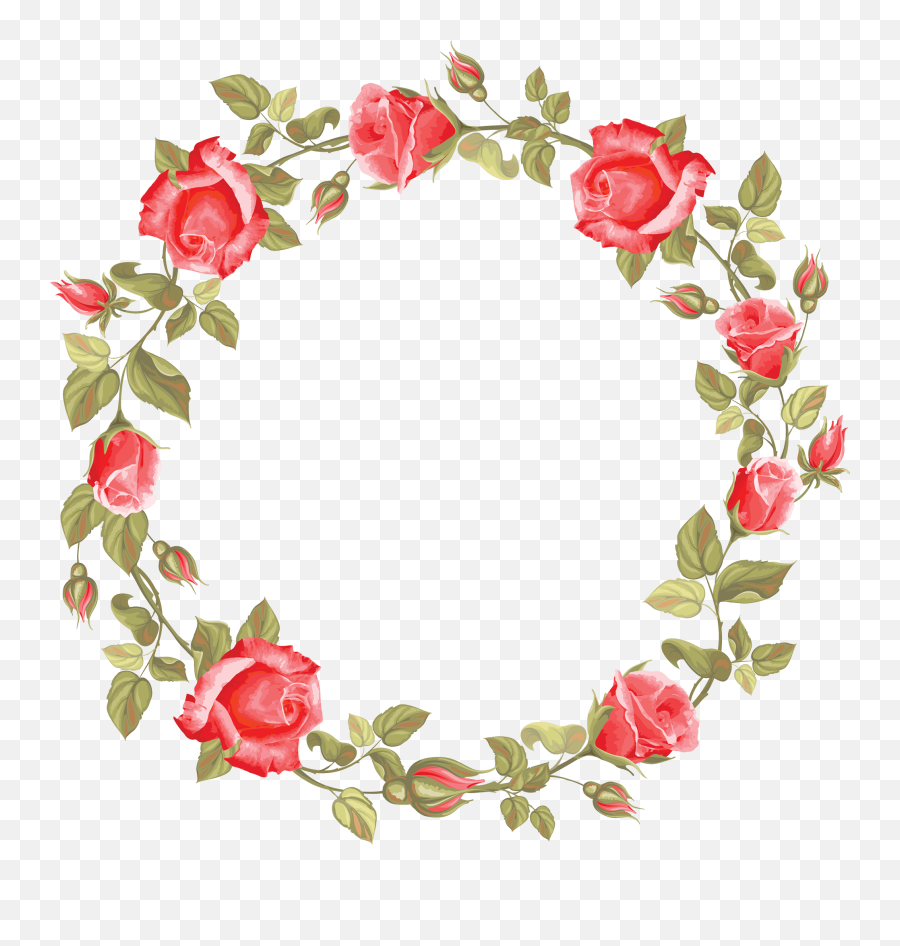 Free Picture Frame Graphics For Craft - Circle Rose Frame Png,Rose Frame Png