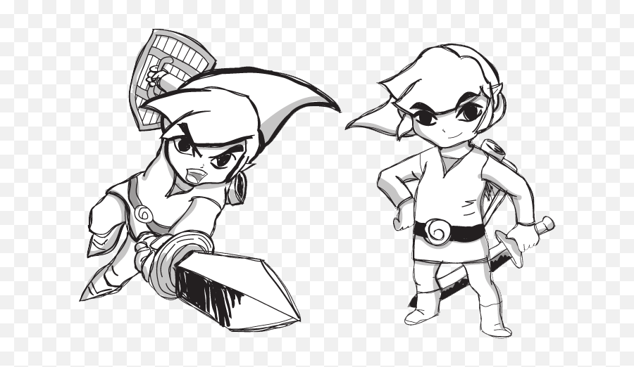 Download Toon Sketch By Evalunaofficial - Toon Link Toon Link Sketch Png,Toon Link Png