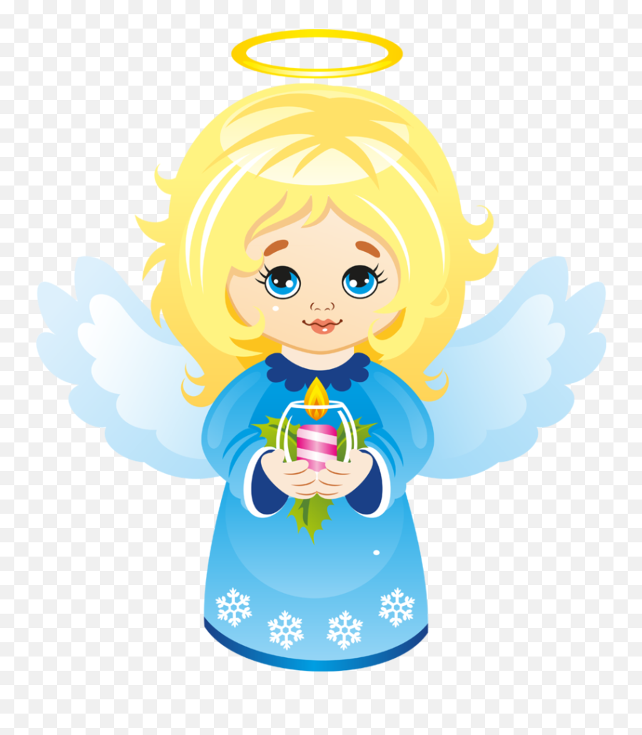 Cute Christmas Angel With Candle By - Christmas Angel Clipart Png,Christmas Angel Png