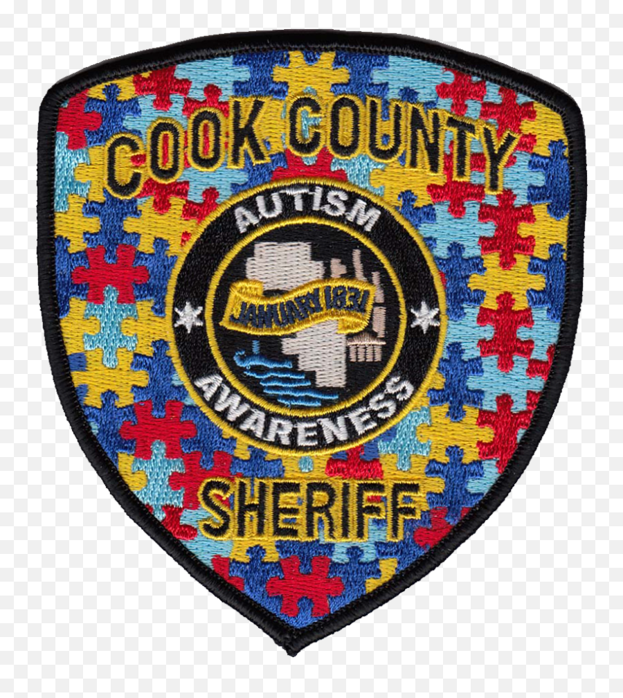 Cook County Sheriff Shoulder Patch Autism Awareness - Autism Awareness Police Patches Png,Autism Awareness Png