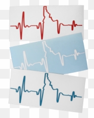 Heartbeat Ekg Idaho Sticker - Idaho Stickers Png,Heartbeat Transparent