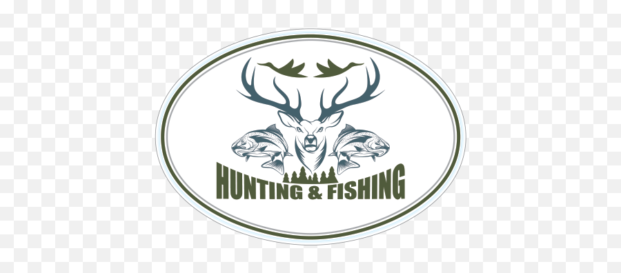 Printed Vinyl Deer Hunting Fishing Hobby Stickers Factory - Automotive Decal Png,Deer Hunting Logo