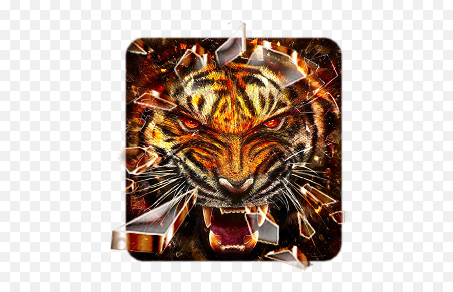 Fire Tiger Launcher Theme Live Hd Wallpapers - Tiger Fire Wallpaper Hd Png,Bengal Tiger Icon