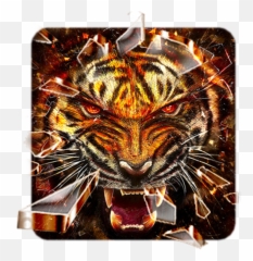 Fire Tiger Launcher Theme Live Hd Wallpapers - Tiger Fire Wallpaper Hd Png,Bengal Tiger Icon