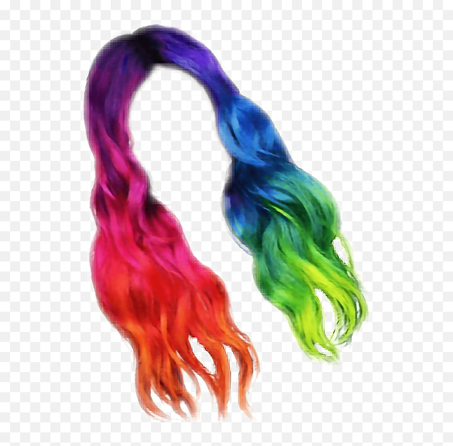 Transparent Rainbow Hair Clipart - Transparent Dyed Hair Png,Crazy Hair Png