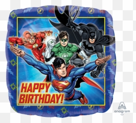 Justice League Happy Birthday Balloon - Feliz Cumpleaños Liga De La Justicia Png,Justice League Png