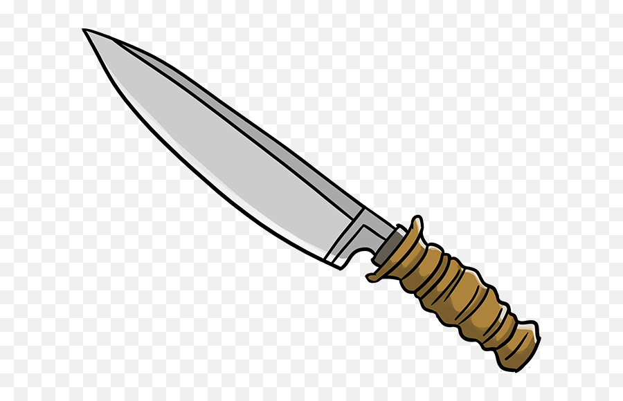 How To Draw A Knife - Really Easy Drawing Tutorial Bowie Knife Png,Knife Emoji Png