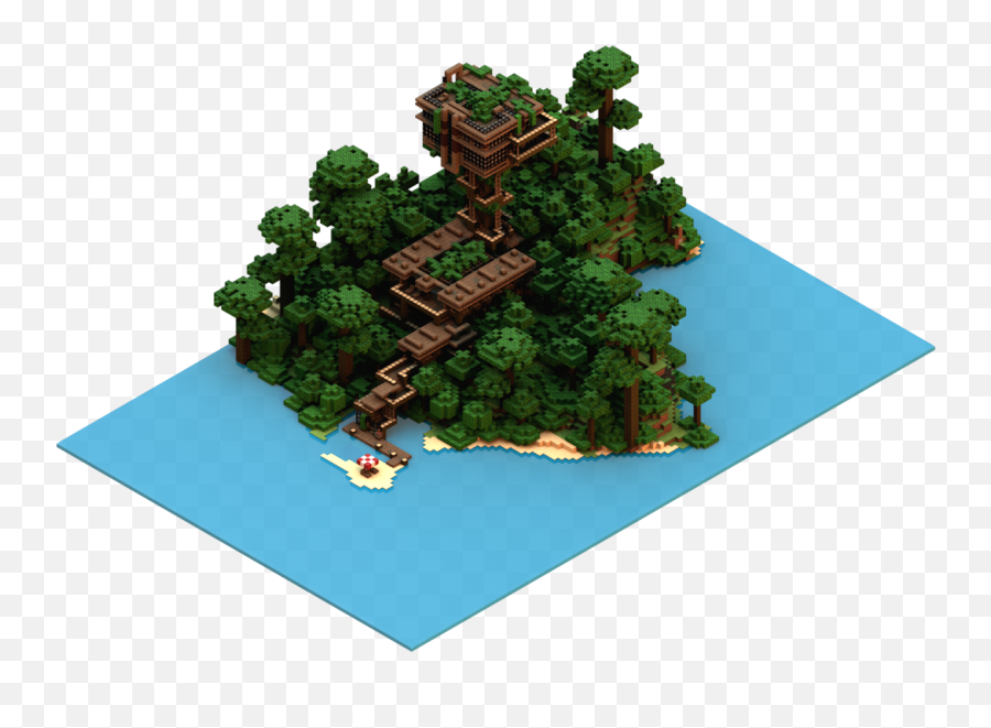 Download Pixel Art Isometric Treehouse - Pixel Art Floating Island Png,Treehouse Png