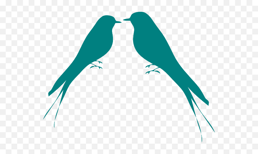 Teal Love Birds Clipart - Bird Silhouette Png,Love Birds Png