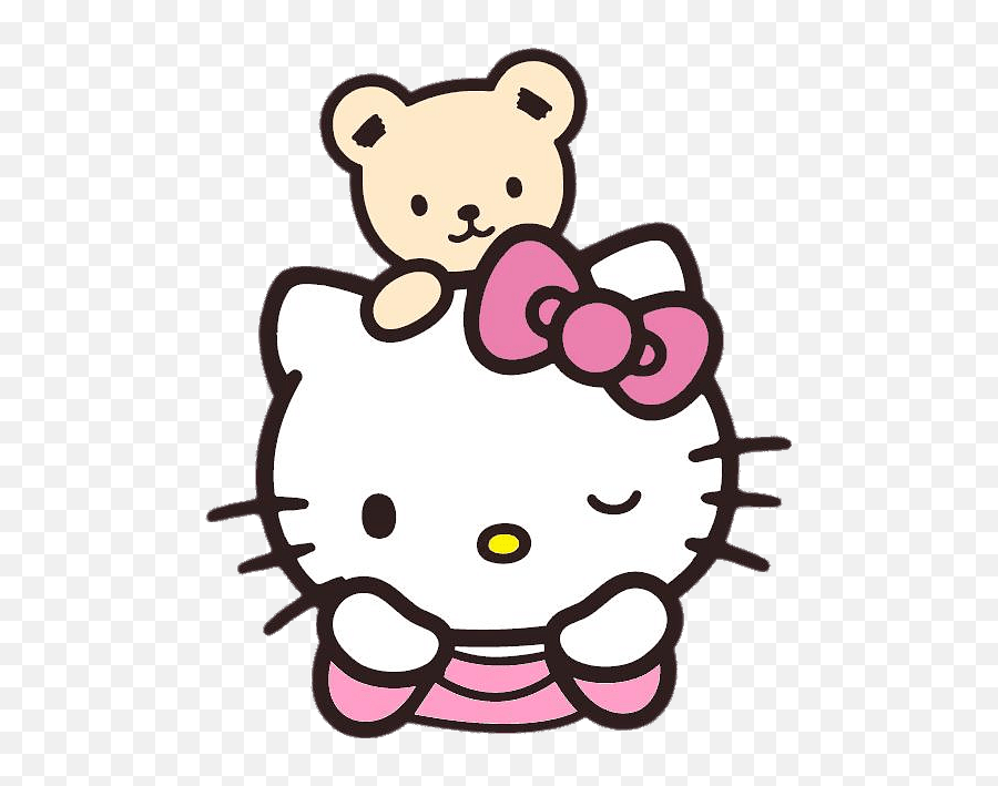 Hello Kitty With Teddy Bear Transparent Png - Stickpng Cross Stitch Designs Drawings,Teddy Bears Png