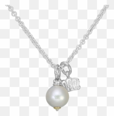 14kyss White Drop Pearl Necklace - Full Size PNG