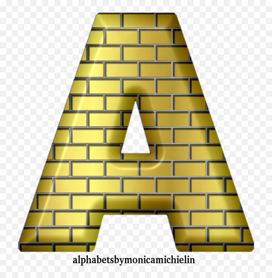 Monica Michielin Alfabetos Golden Bricks Alphabet And Icon - Clip Art Png,Golden Line Png