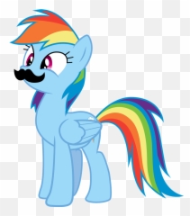 Meme Mousdash Moustache Edit Rainbow - My Mlp Dash Happy png