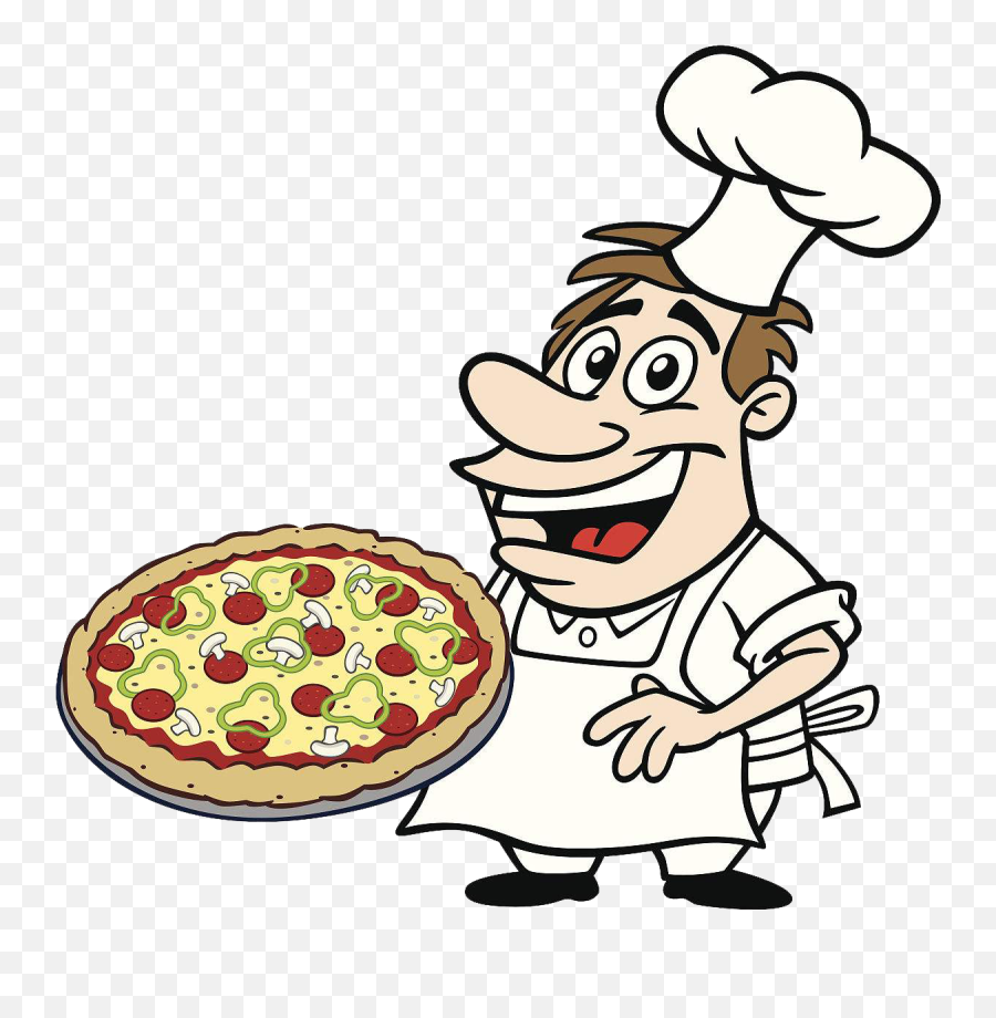 Barbecue Cartoon Chef Cooking - Chef With Pizza Png Download Barber Chair Clip Art,Pizza Cartoon Png