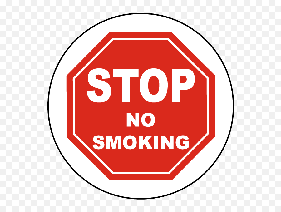 Stop No Smoking Floor Sign - By Safetysigncom Circle Png,No Smoking Logo