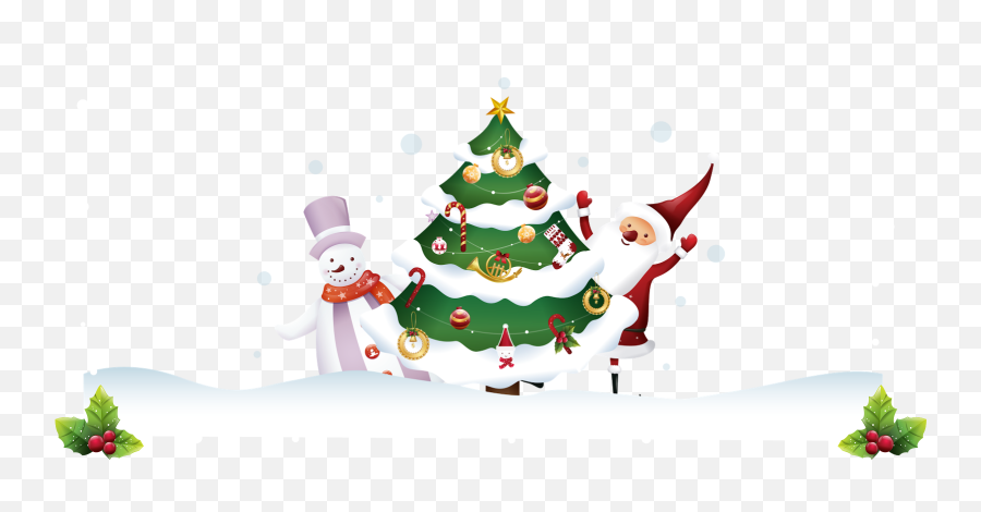 Download Clipart Transparent Christmas Tree - Santa Claus Christmas Borders Png,Snow Tree Png