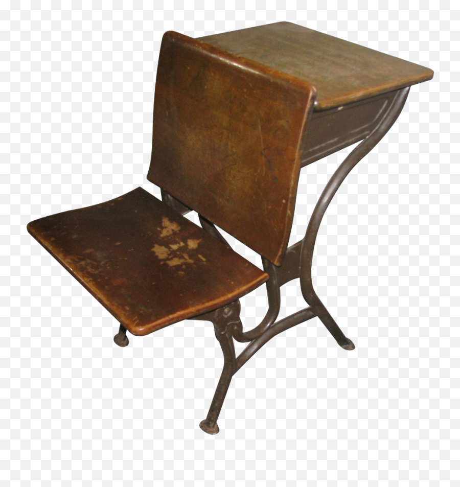 20th Century Student Bench School Desk - Chair Full Size Solid Png,School Chair Png