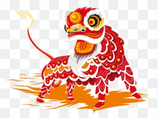 Chinese New Year Lion Dance Dragon - Lion Dance Vector Lion Dance Cartoon Png,Chinese Png
