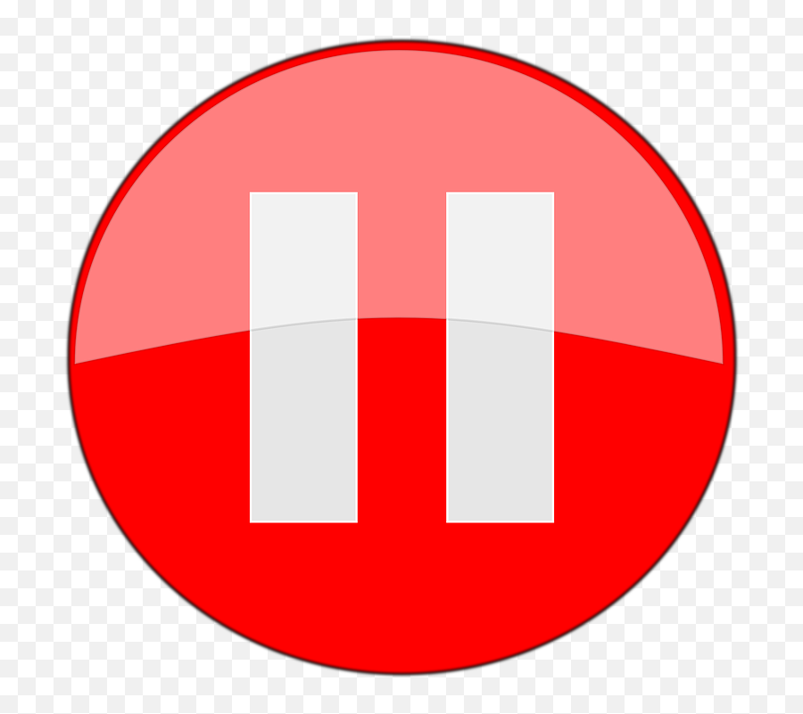 Stop Clipart Symbol - Red Pause Button Png,Pause Symbol Png