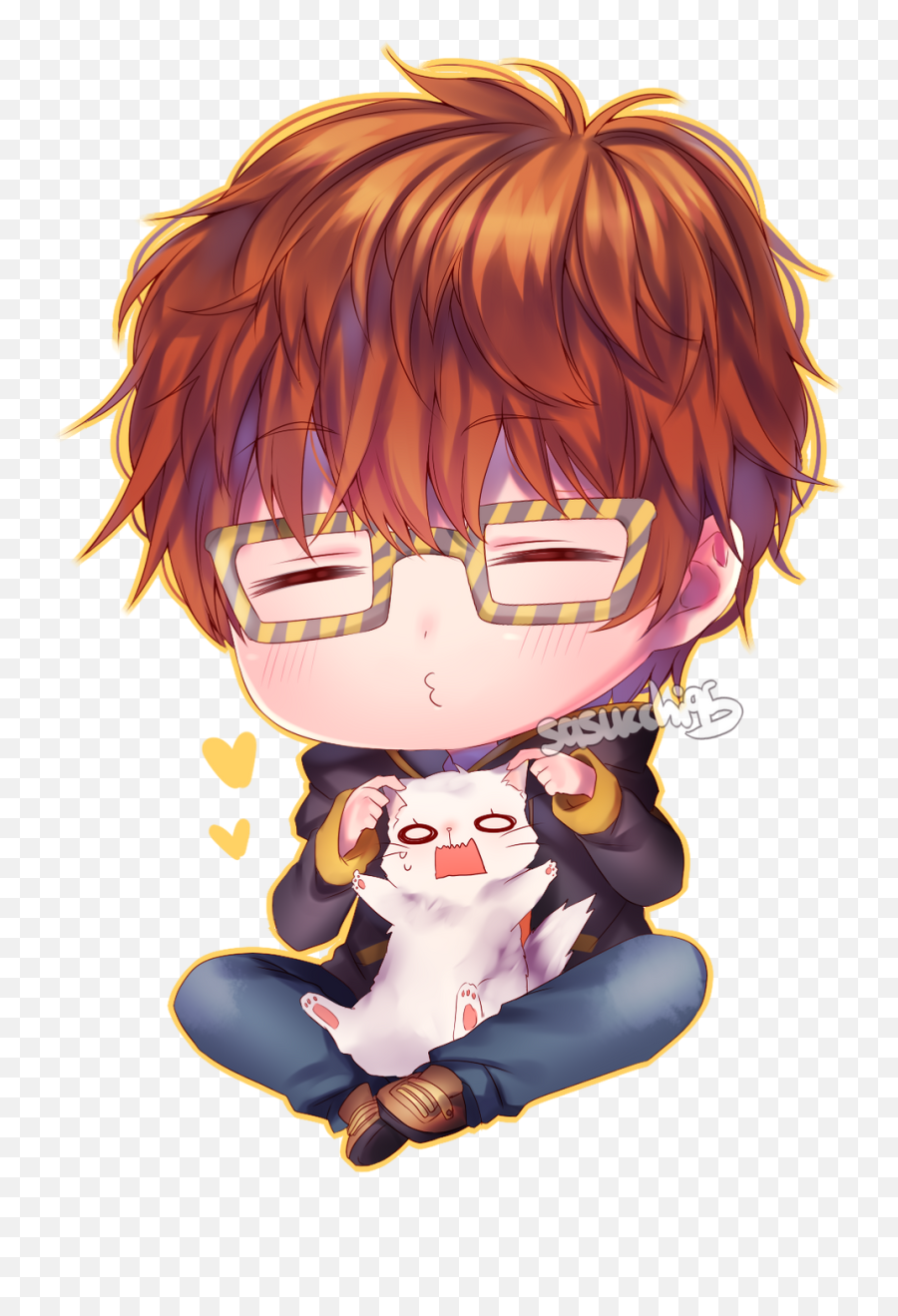 Mc And 707 Pranksters In Crime Mystic Messenger - 707 Mystic Messenger Fanart Chibi Png,Mystic Messenger Transparent