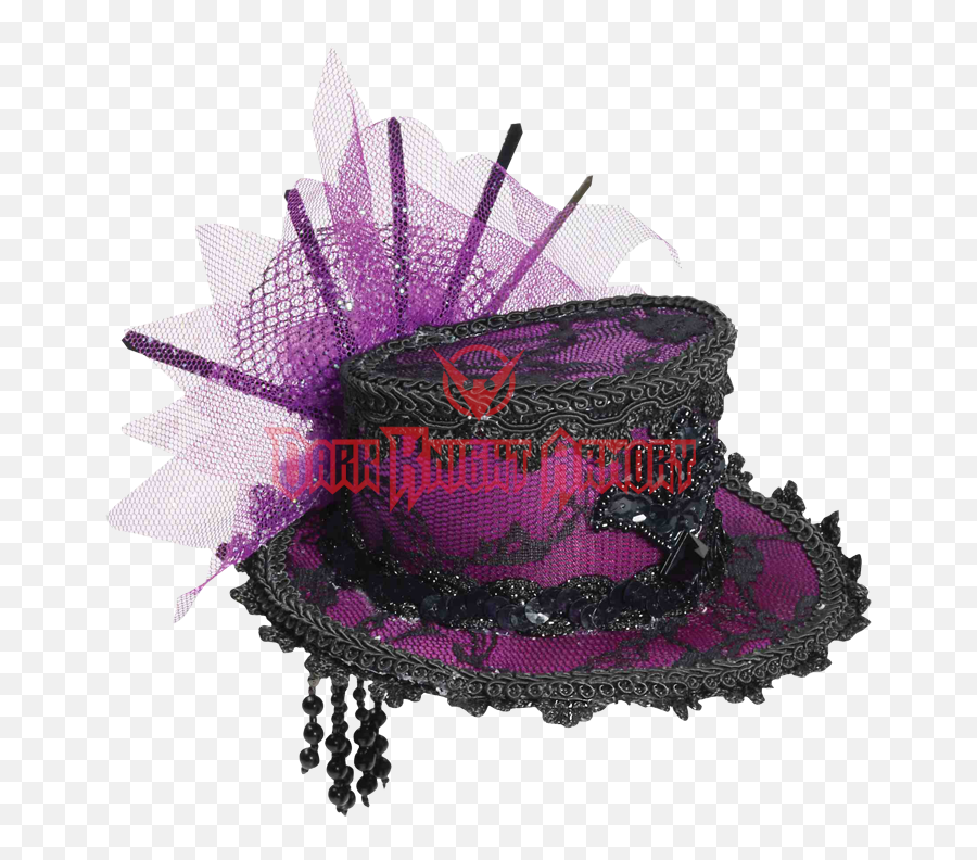 Steampunk Mini Purple Lace Top Hat - Fm68858 From Dark Victoriam Steampunk Hats Women Png,Top Hat Transparent