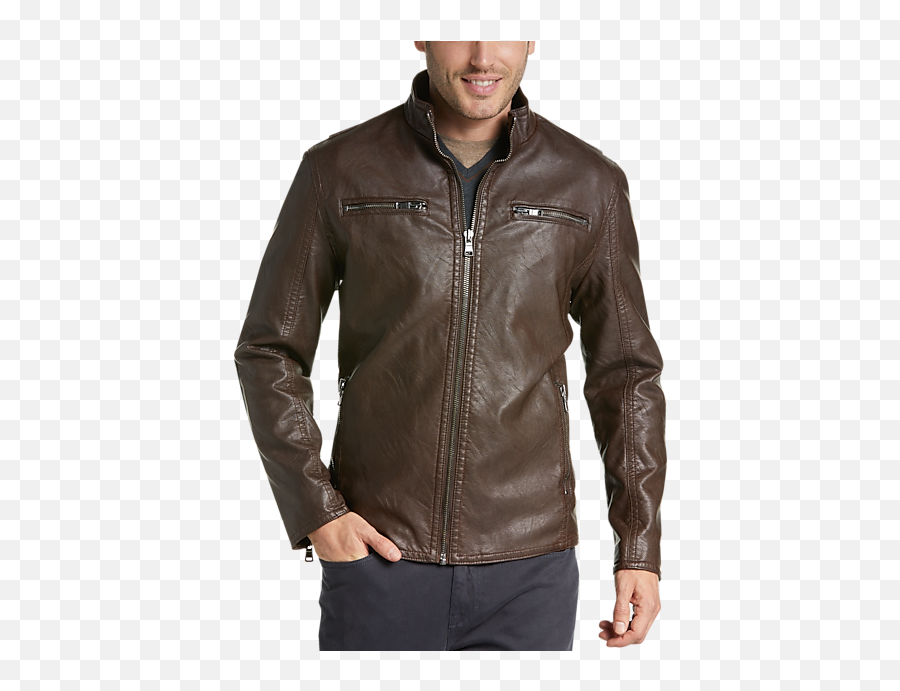 Pronto Uomo Brown Modern Fit Moto - Modern Fit Mens Leather Jacket Png,Icon Hooligan 2 Etched Motorcycle Jacket