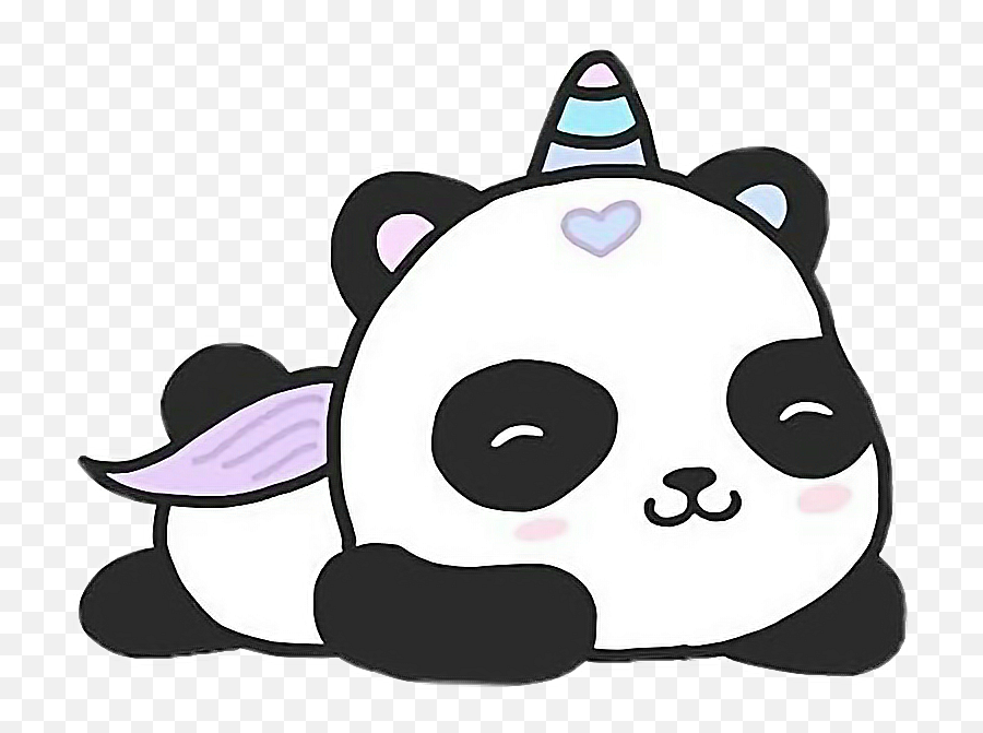 Cute Cartoon Unicorn Panda Png Image - Unicorn Cute Cartoon Panda,Cute Panda Png