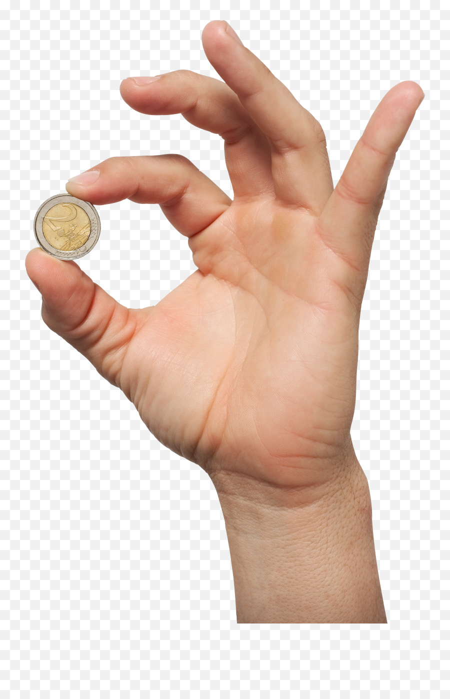 Hand Holding Euro Coin Transparent Png - Coin In Hand Png,Hand Holding Png