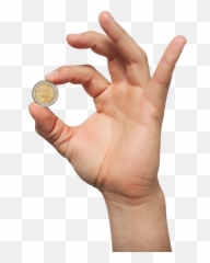 Hand Holding Euro Coin Transparent Png - Coin In Hand Png,Hand Holding Png