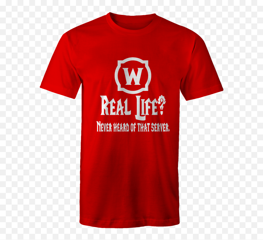Real Life Server World Of Warcraft Inspired Tee U2013 Leeward - Jackson State Shirt Red Png,World Of Warcraft Logos