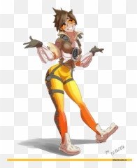 Download Hd Overwatch Tracer Fire Art - Overwatch Tracer Anime Png,Overwatch Tracer Png