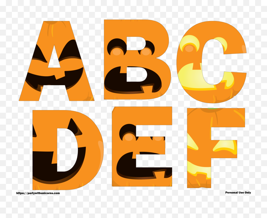 Halloween Letters Printable Jack O - Free Printable Halloween Alphabet Letters Png,Halloween Party Png