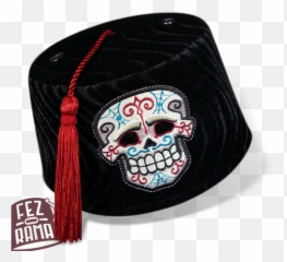 The Calavera Fez Pictured With A Red Tassel And Optional - Smile Png,Fez Png