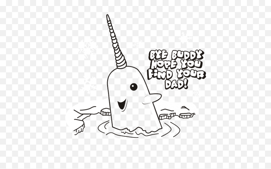 Narwhal From Elf Clipart - Hope You Find Your Dad Png,Narwhal Png ...