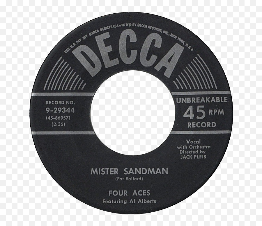 Four Aces Featuring Al Alberts Us Vinyl - Red Foley Chattanoogie Shoe Shine Boy Png,Sandman Png