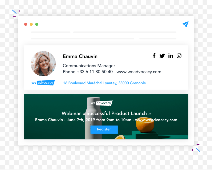 Add A Banner In Your Email Signature - Signature De Mail Moderne Png,Signature Png