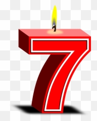 Number 6 Clipart 7th Transparent Free For - 7 Birthday Candle Transparent Png,Number 7 Png