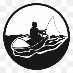 Download Fisherman - Fisherman Black U0026 White Boat Clipart Fisher Man Boat Silhouette Png,Fisherman Png